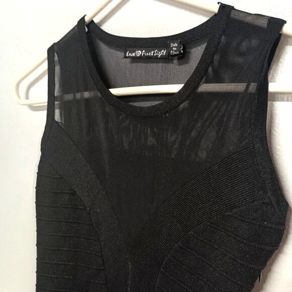 Women's Knit Bodycon Little Black Dress LOVE@FIRST SIGHT SZ S black - Picture 3 of 6